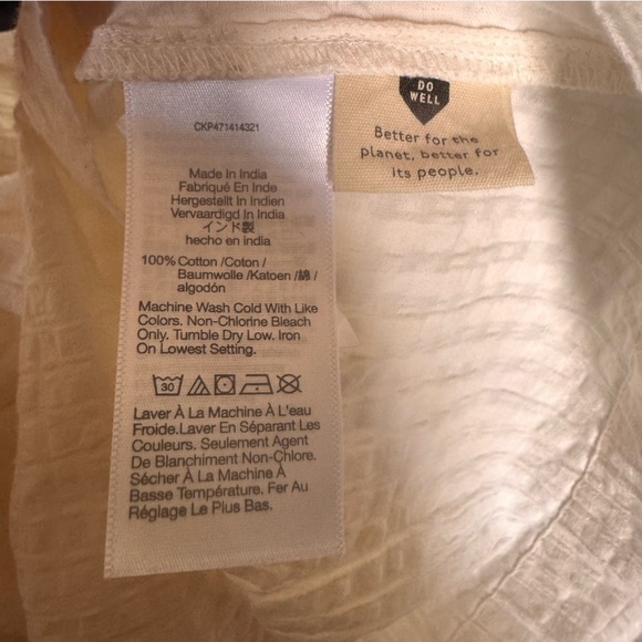 Madewell Cutout Romper in Seersucker "Lighthouse" Cream 100% Cotton Size XXL - Picture 12 of 13